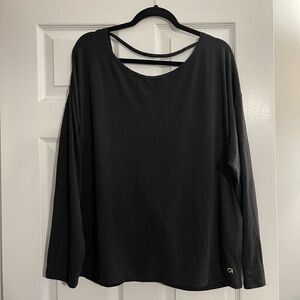 Women's Black Backless Yoga Top